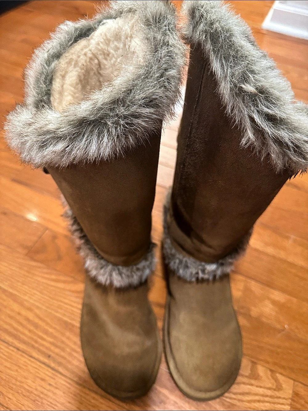 Bearpaw Audrina Faux Fur Trim Winter Boots in Brown